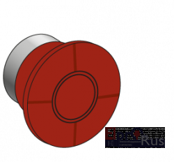 Кнопка грибовидная с LED без фиксации, 24V AC/DC, 1NC, красный, ?40 мм MTB2-BW4614