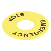 Комплект желтых табличек, круг, «Emergency Stop», 60мм (уп. 2 шт.) MTB2-F07