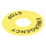 Комплект желтых табличек, круг, «Emergency Stop», 60мм (уп. 2 шт.) MTB2-F07