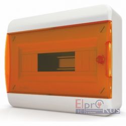 BNO 40-12-1 - Щит навесной 12 модулей, прозрачная оранжевая дверца, IP41