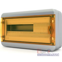 BNO 65-18-1 - Щит навесной 18 модулей, прозрачная оранжевая дверца, IP65