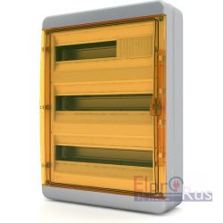 BNO 65-54-1 - Щит навесной 54 модуля, прозрачная оранжевая дверца, IP65