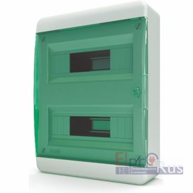 BNZ 40-24-1 - Щит навесной 24 модуля, прозрачная зелёная дверца, IP41