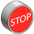 Кнопка плоская с маркировкой, красная, знак "О", 1NC MTB2-BAZ12432 
