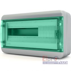 BNZ 65-18-1-Щит навесной 18 модулей, прозрачная зелёная дверца, IP65