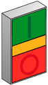 Кнопка двойная с LED, 220V AC/DC, красный/зеленый,1NO+1NC, плоский толкатель MTB2-BW8363