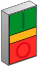 Кнопка двойная с LED, 220V AC/DC, красный/зеленый,1NO+1NC, плоский толкатель MTB2-BW8363
